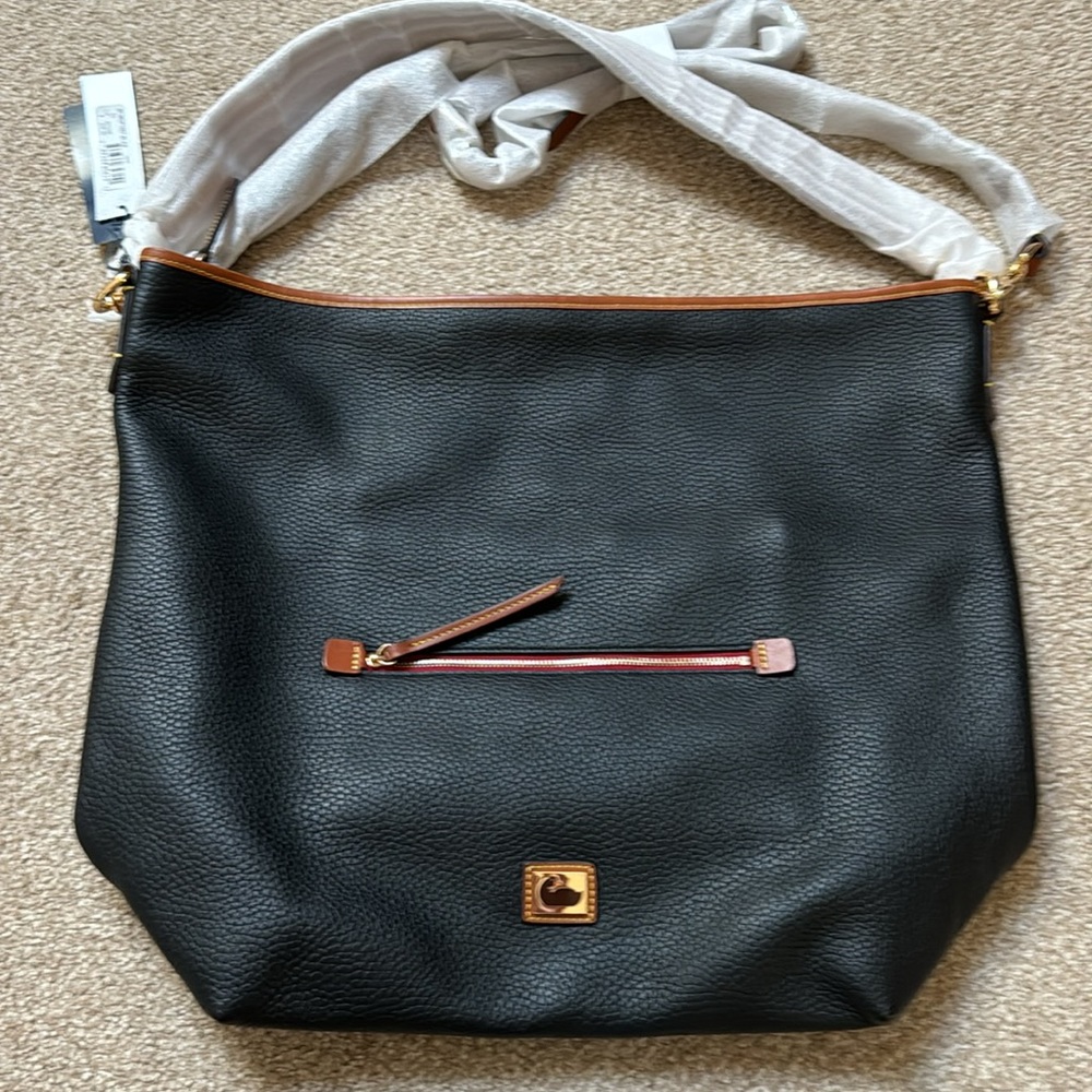 Dooney & Bourke Black Pebbled Leather Hobo NWT
